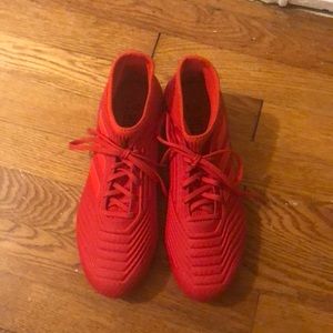 Adidas Red Predator 19.3 Soccer Cleats with laces